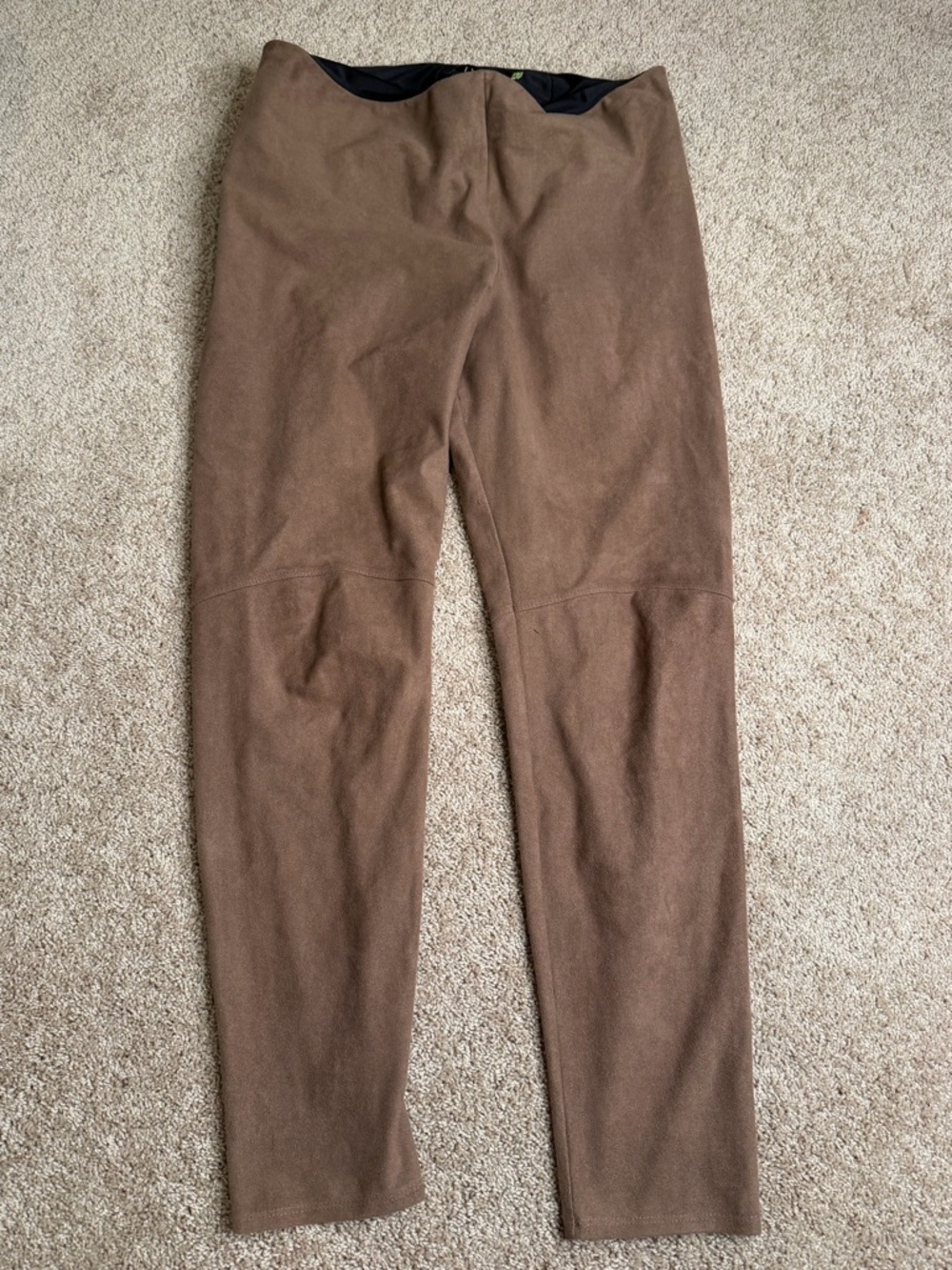 Lyssé Suede Leggings Brown Stretch Pull On Pants Size Large
